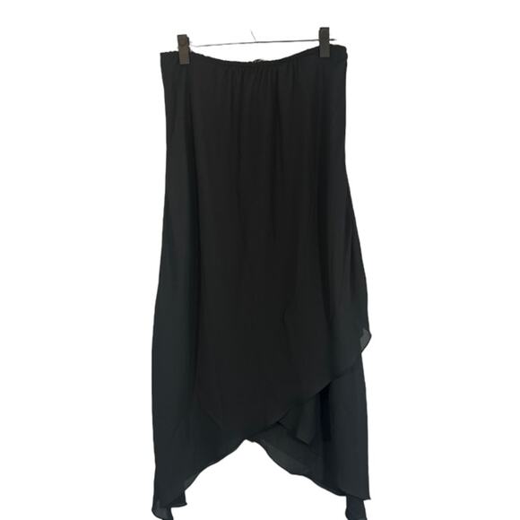 Jessica Howard Black Asymmetrical Hem Layered Tiered Skirt Women Sz 14 - Picture 1 of 7